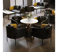 KIBONCY Modern Faux Leather Seating Set, Luxury Quilted Sofa, Collection Accent & Armchairs for Lounge(A,80cm)
