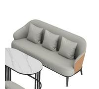 KIBONCY Modern Faux Leather Sofa Set with Metal Legs, Loveseat Upholstered for Office Lounge 3-Seater Couch and Accent Chair for Living Room(G)