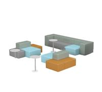 KIBONCY Modern Irregular Guest Sofa - Heavy-Duty Easy-Maintain Seating Unique Shaped Reception Compact Couch(6)