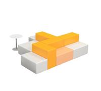 KIBONCY Modern Irregular Waiting Area Sofa Space-Saving Sectional Rounded Edge Stain-Resistant Seating Hotel & Hospital Reception(4)