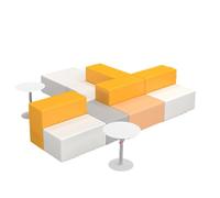 KIBONCY Modern Irregular Waiting Area Sofa Space-Saving Sectional Rounded Edge Stain-Resistant Seating Hotel & Hospital Reception(3)