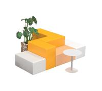 KIBONCY Modern Irregular Waiting Area Sofa Space-Saving Sectional Rounded Edge Stain-Resistant Seating Hotel & Hospital Reception(5)