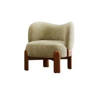 KIBONCY Modern Lazy Chair, Solid Wood Wingback Accent, Oversized Comfy Reading, for Bedroom Living Room(B)