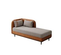 KIBONCY Modern Leather and Fabric Chaise Lounge, Upholstered Daybed with Solid Wood Legs, Contemporary Indoor Living-Room Furniture for Apartment Bedroom(C,140x70x68cm)