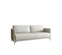 KIBONCY Modern Leather Sofa with Gold Metal Legs,Contemporary Faux with Premium Fabric &, for Living Room(4,75cm)