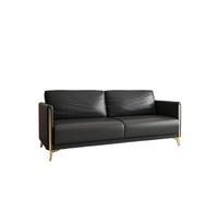 KIBONCY Modern Leather Sofa with Gold Metal Legs,Contemporary Faux with Premium Fabric &, for Living Room(1,75cm)