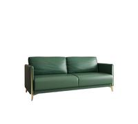 KIBONCY Modern Leather Sofa with Gold Metal Legs,Contemporary Faux with Premium Fabric &, for Living Room(2,145cm)