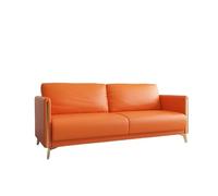 KIBONCY Modern Leather Sofa with Gold Metal Legs,Contemporary Faux with Premium Fabric &, for Living Room(6,200cm)