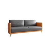 KIBONCY Modern Leather Sofa with Gold Metal Legs,Contemporary Faux with Premium Fabric &, for Living Room(8,125cm)