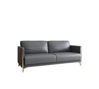 KIBONCY Modern Leather Sofa with Gold Metal Legs,Contemporary Faux with Premium Fabric &, for Living Room(3,200cm)
