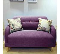 KIBONCY Modern Linen Fabric Mini Sofa Couch 2-Seater Love Seat with Backs and Natural Wood Legs Loveseat, Style for Living Room, Bedroom(4,1.2m)