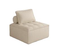 KIBONCY Modern Minimalist Corduroy Accent Chair, Single-Seat Modular Sofa, Single Tufted Seat Cushion, for Small Spaces(A,90x90x40cm)
