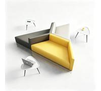 KIBONCY Modern Modular Lounge Sofa Set, Minimalist Waiting Room, PU Leather Triangle Seating Colorful Blocks for Classroom(D)