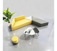 KIBONCY Modern Modular Lounge Sofa Set, Minimalist Waiting Room, PU Leather Triangle Seating Colorful Blocks for Classroom(B)