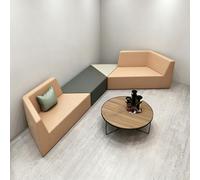 KIBONCY Modern Modular Lounge Sofa Set, Minimalist Waiting Room, PU Leather Triangle Seating Colorful Blocks for Classroom(F)