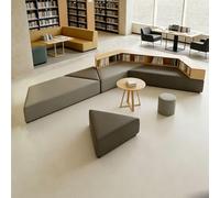 KIBONCY Modern Modular Sofa Set, Modular Curved Library Sofa For Study Hall, Modern Fabric Lounge Seating Hub For Bookstore and Lobby(C)