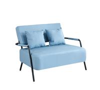 KIBONCY Modern Nordic Style 2 Seater Loveseat Sofa, Wear Resistant PU Leather Couch with Adjustable Backrest Cushions, Decor Furniture for Small Living Room(B,65x65x74cm)