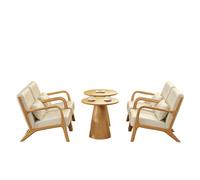 KIBONCY Modern Nordic Style Upholstered Sofa & Coffee Table Set, 2-4-Seater Reception Lounge Furniture for Business Office, Western Restaurant, Cafe, Hotel Lobby(7)