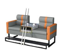 KIBONCY Modern Pool Hall Booth Sofa with Side Table, Integrated Storage & Cup Holder Design, High-Density Foam Upholstered Lounge Seating for Billiard Club(H)