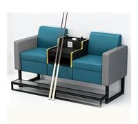 KIBONCY Modern Pool Spectator Sofa Set, Heavy Duty Metal Frame Billiard Watching Chair with Footrest Storage Table for Snooker Club Home Basement(D)