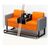 KIBONCY Modern Pool Spectator Sofa Set, Heavy Duty Metal Frame Billiard Watching Chair with Footrest Storage Table for Snooker Club Home Basement(A)