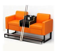 KIBONCY Modern Pool Spectator Sofa Set, Heavy Duty Metal Frame Billiard Watching Chair with Footrest Storage Table for Snooker Club Home Basement(F)