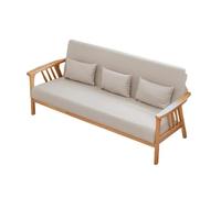 KIBONCY Modern Single Fabric Armchair, Wooden Frame Accent Chair with Cushions Versatile 3-Seater Sofa &, for Bedroom, Living Room(C,185cm)