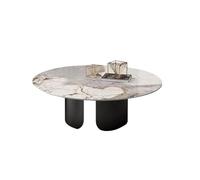 KIBONCY Modern Slate Round Coffee Table Set, Designer Nesting Tables for Small Apartment Living Room(A-70cm x 40cm)
