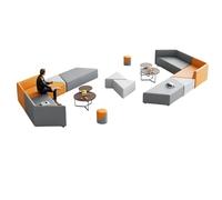 KIBONCY Modern Triangle Modular Sofa, Sectional Set Colorful PU Leather Seating Blocks for Classroom & Waiting Room(E)