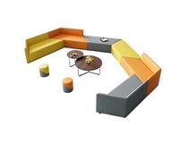 KIBONCY Modern Triangle Modular Sofa, Sectional Set Colorful PU Leather Seating Blocks for Classroom & Waiting Room(D)