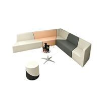 KIBONCY Modern Triangle Modular Sofa, Sectional Set Colorful PU Leather Seating Blocks for Classroom & Waiting Room(A)