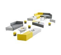 KIBONCY Modern Triangle Modular Sofa, Sectional Set Colorful PU Leather Seating Blocks for Classroom & Waiting Room(H)