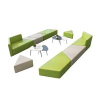 KIBONCY Modern Triangle Modular Sofa, Sectional Set Colorful PU Leather Seating Blocks for Classroom & Waiting Room(B)