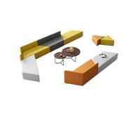 KIBONCY Modern Triangle Modular Sofa, Sectional Set Colorful PU Leather Seating Blocks for Classroom & Waiting Room(C)