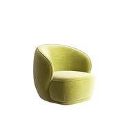 KIBONCY Modern Velvet Barrel Accent Chair, Upholstered Curved Armchair Single Reading Sofa, High Density Sponge Leisure Lounge for Living Room Bedroom Salon(E)