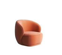 KIBONCY Modern Velvet Barrel Accent Chair, Upholstered Curved Armchair Single Reading Sofa, High Density Sponge Leisure Lounge for Living Room Bedroom Salon(F)