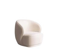 KIBONCY Modern Velvet Barrel Accent Chair, Upholstered Curved Armchair Single Reading Sofa, High Density Sponge Leisure Lounge for Living Room Bedroom Salon(A)