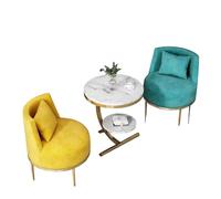 KIBONCY Modern Velvet Living Room Table and Chair Set, Luxury 3/4 Piece Conversation, PU Leather Single Sofa Chairs with Marble(G)