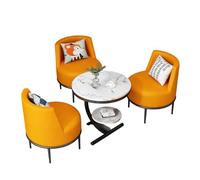 KIBONCY Modern Velvet Living Room Table and Chair Set, Luxury 3/4 Piece Conversation, PU Leather Single Sofa Chairs with Marble(D)