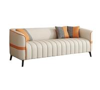 KIBONCY Modern Vertical Channel Tufted Faux Leather Loveseat Sofa,Upholstered Accent Couch, Small Space Living Room Furniture for Apartment(C,148cm)