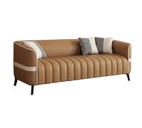 KIBONCY Modern Vertical Channel Tufted Faux Leather Loveseat Sofa,Upholstered Accent Couch, Small Space Living Room Furniture for Apartment(A,205cm)