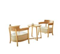 KIBONCY Modern Wooden Armchair & Coffee Table Set, Ergonomic Upholstered Water-Resistant Cushions for Living Room Reading(5)