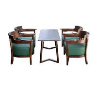 KIBONCY Modern Wooden Armchair & Coffee Table Set, Ergonomic Upholstered Water-Resistant Cushions for Living Room Reading(3)