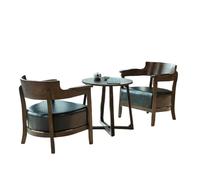 KIBONCY Modern Wooden Armchair & Coffee Table Set, Ergonomic Upholstered Water-Resistant Cushions for Living Room Reading(9)