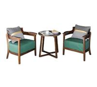 KIBONCY Modern Wooden Armchair & Coffee Table Set, Ergonomic Upholstered Water-Resistant Cushions for Living Room Reading(1)