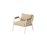 KIBONCY Moderno Juego De Salón Al Aire Libre con Marco De Aluminio, Tablero De Madera Y Sofá Acolchado Transpirable For Patio, Jardín, Cafetería, Bistró, Balcón, Terraza, Colección De Muebles(C)