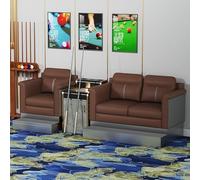 KIBONCY Modular Combination Billiard Spectator Sofa, 3 Seater PU Leather Pool Hall Viewing Chair with Integrated Storage Side Table for Commercial Club(C)