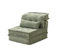 KIBONCY Modular Floor Sofa, Chenille Tufted Armless Chair for Living Room Stackable Cushion, Convertible Sleeper for Small Spaces(G)