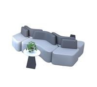 KIBONCY Modular Office Sofa Set Modern Curved, Sectional Couch with High-Density Foam or Collaborative Workspaces and Lounges(F)