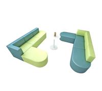 KIBONCY Modular Reception Sofa, Flexible Combination Waiting Lounge Couch, Waterproof Leather Spliced Sectional with Anti-Scratch Base Feet, for Office